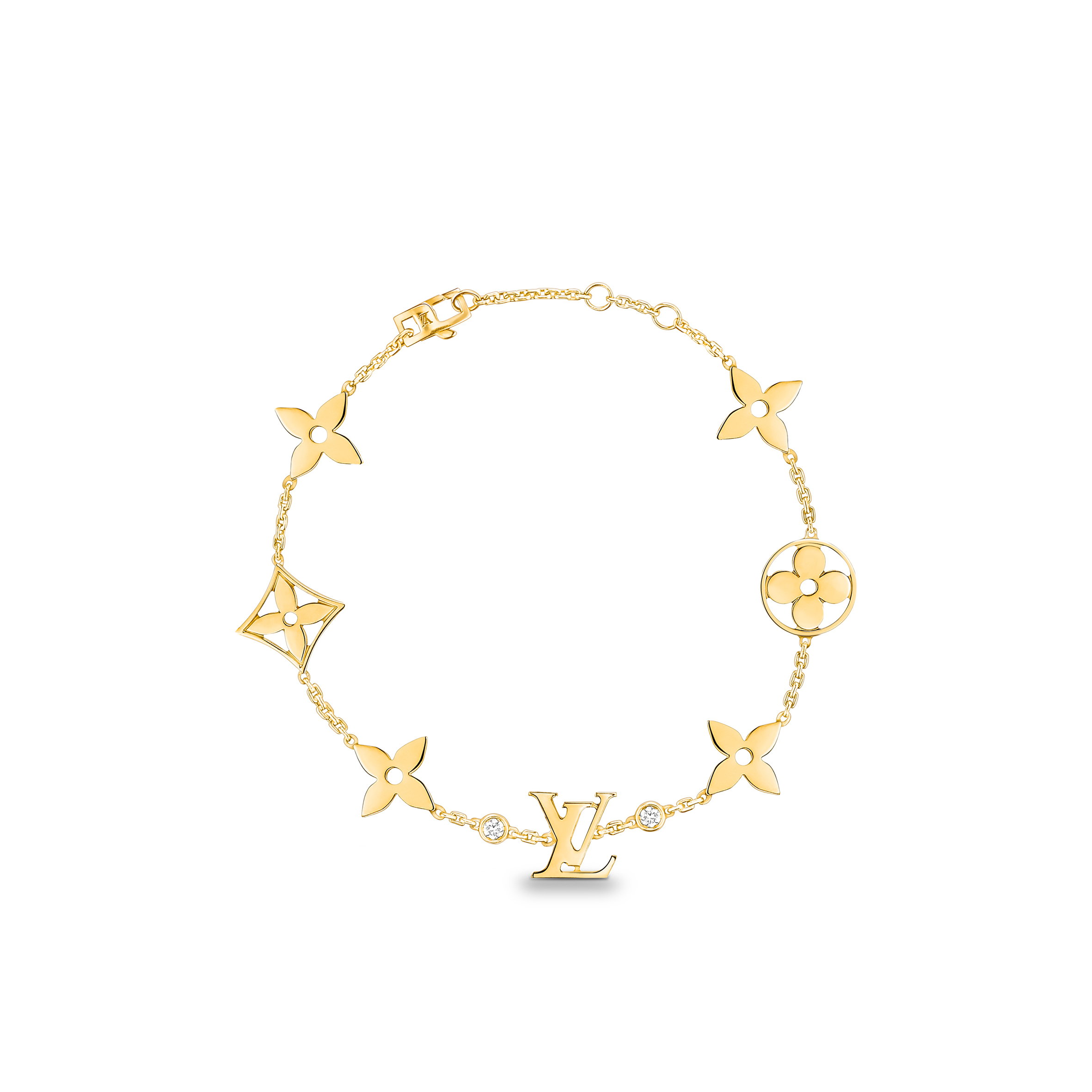 LOUIS VUITTON IDYLLE BLOSSOM MONOGRAM BRACELET, YELLOW GOLD AND DIAMONDS Q95588